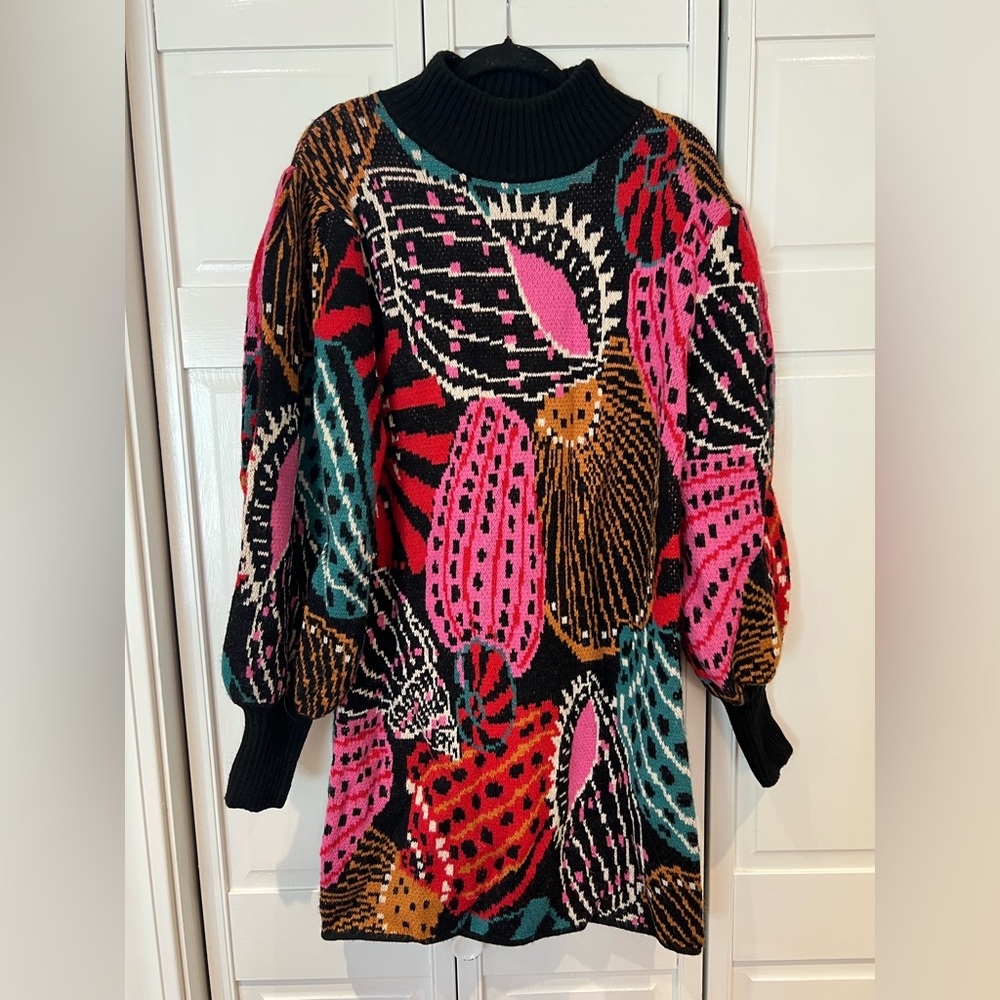 EUC Farm Rio Shell Sweater Dress - Picture 6 of 11